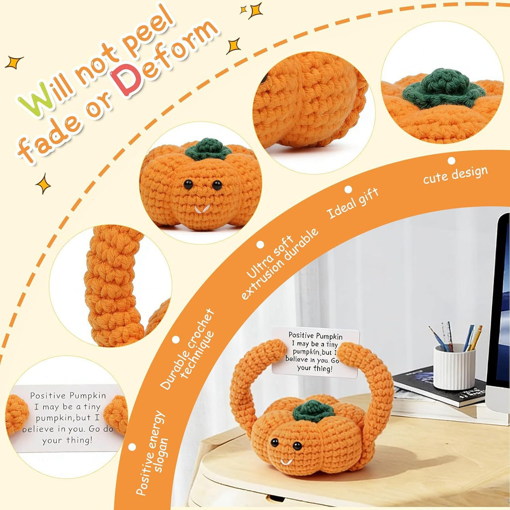 Handmade Crochet Pumpkin Halloween Emotional Support Plush