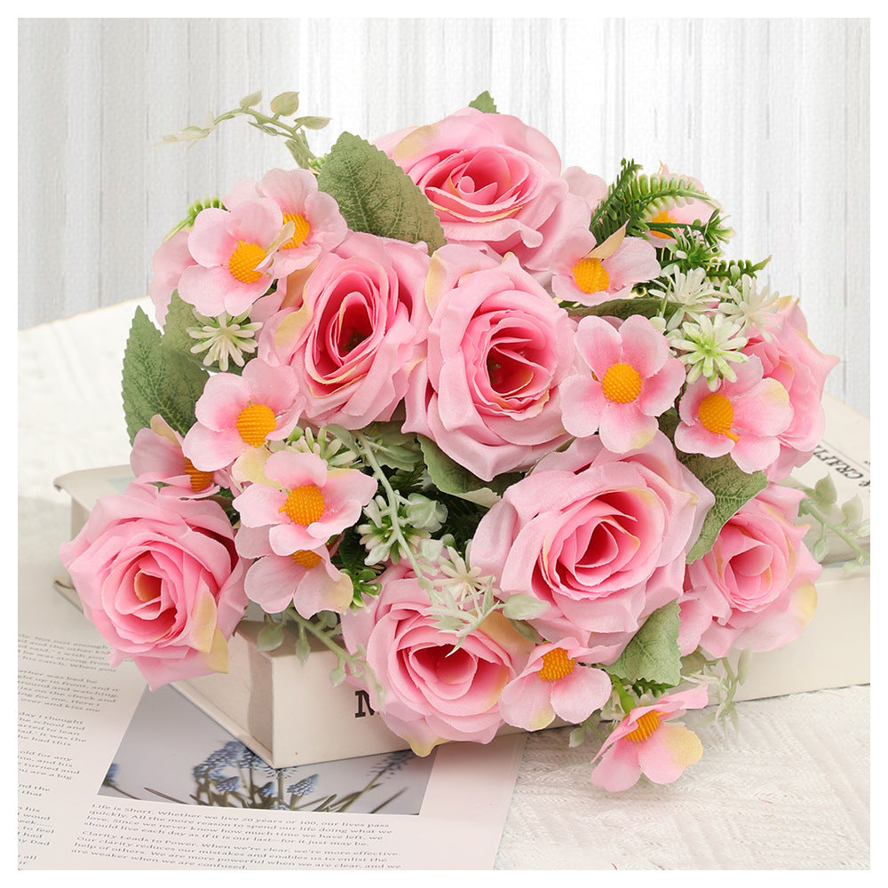 Valentine’s Day Faux Rose Bouquet Silk Flowers Home Decor