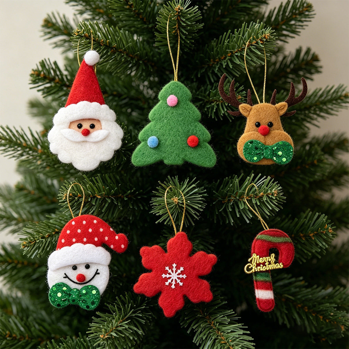 Fabric Christmas Ornaments Holiday Tree Decor