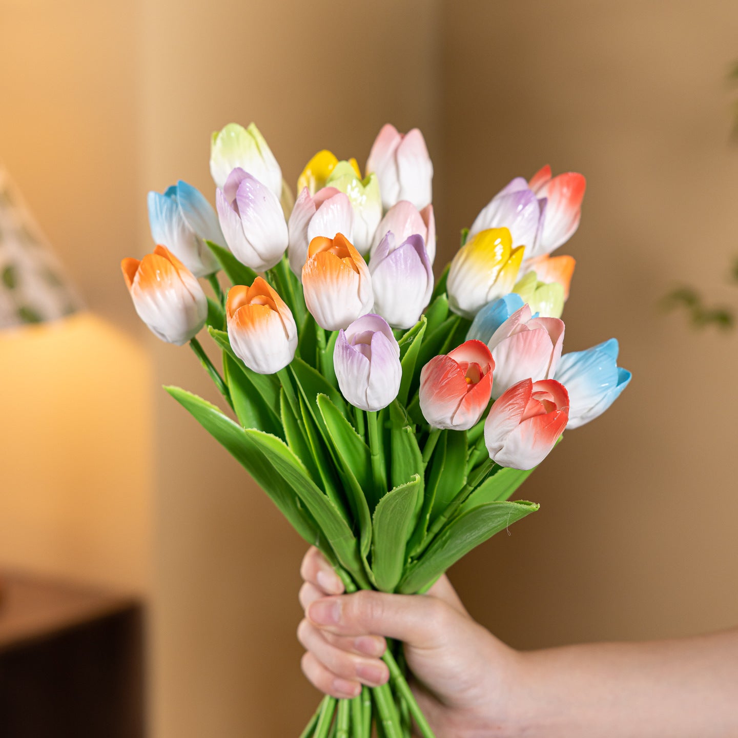 Handcrafted Ceramic Tulip Bloom Floral Stem Home Decor
