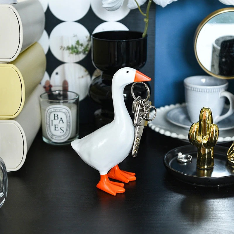 Cute Resin Goose Magnetic Key Holder Home Decor
