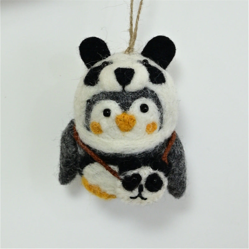 Handmade Felt Animal Keychain Plush Bag Charm Ornament