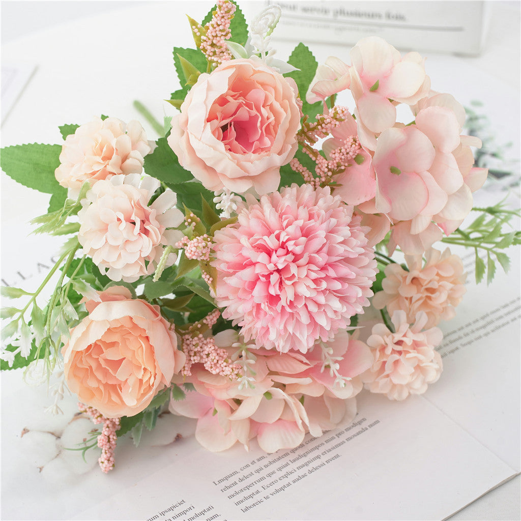 Valentine’s Day Faux Peony Bouquet Silk Flowers Decor