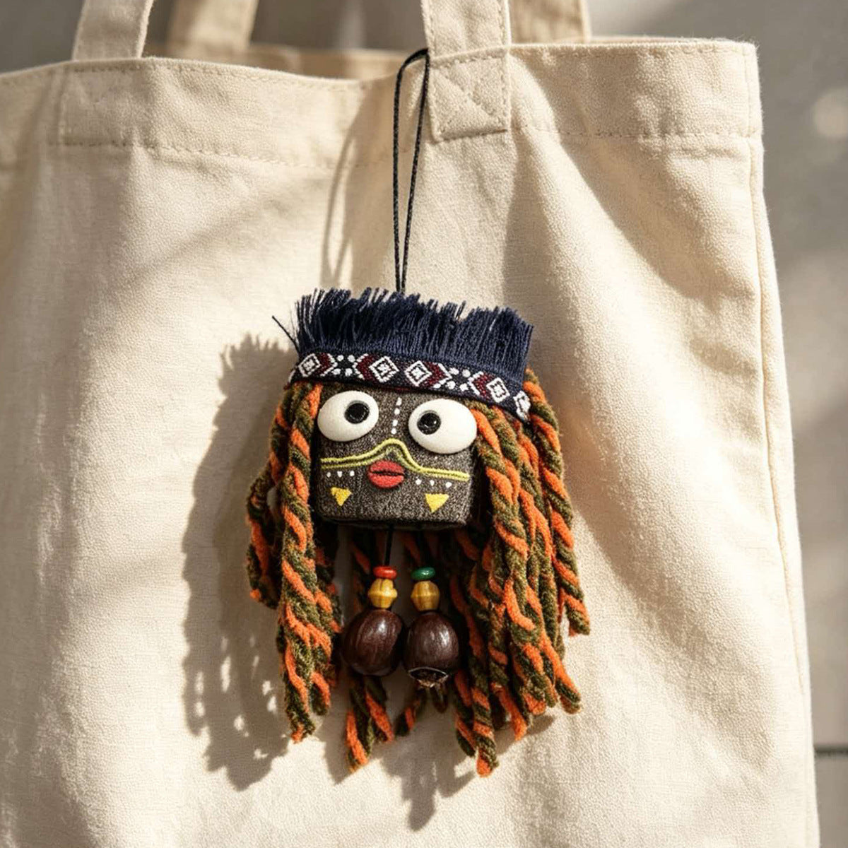 Handmade Tribal Character Bag Charm Keychain