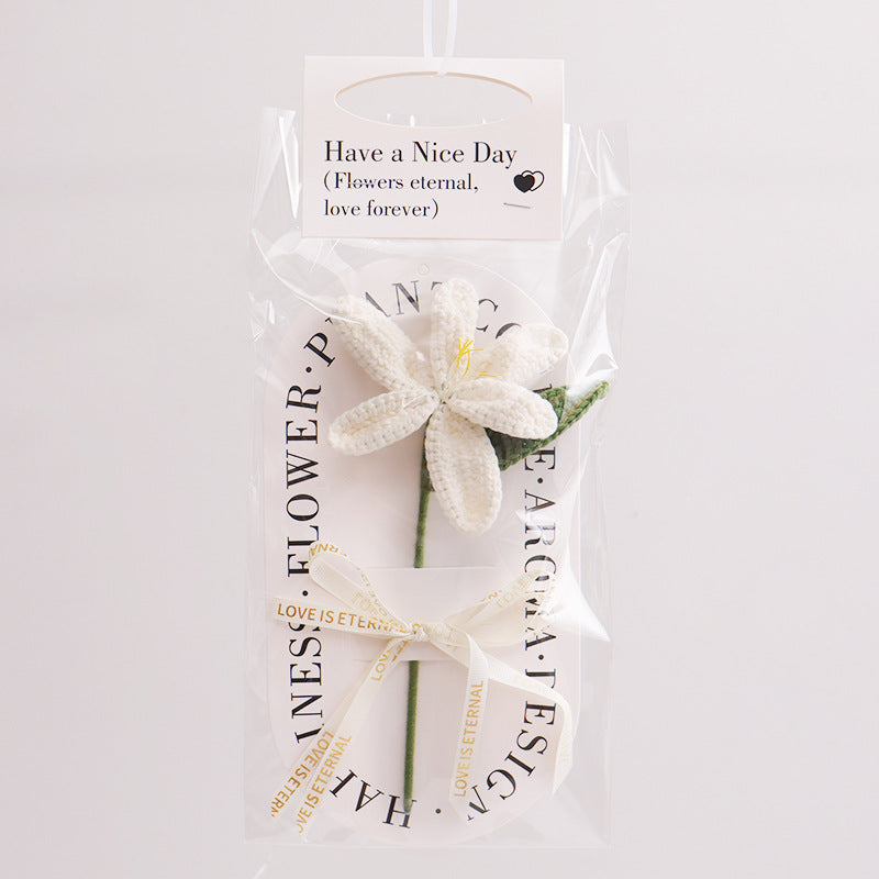 Handmade Blooming Tulip Crochet Flower Decorative Gift