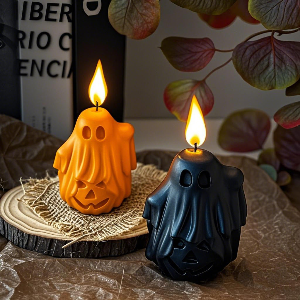 Cute Halloween Pumpkin Ghost Candle Holiday Home Decor