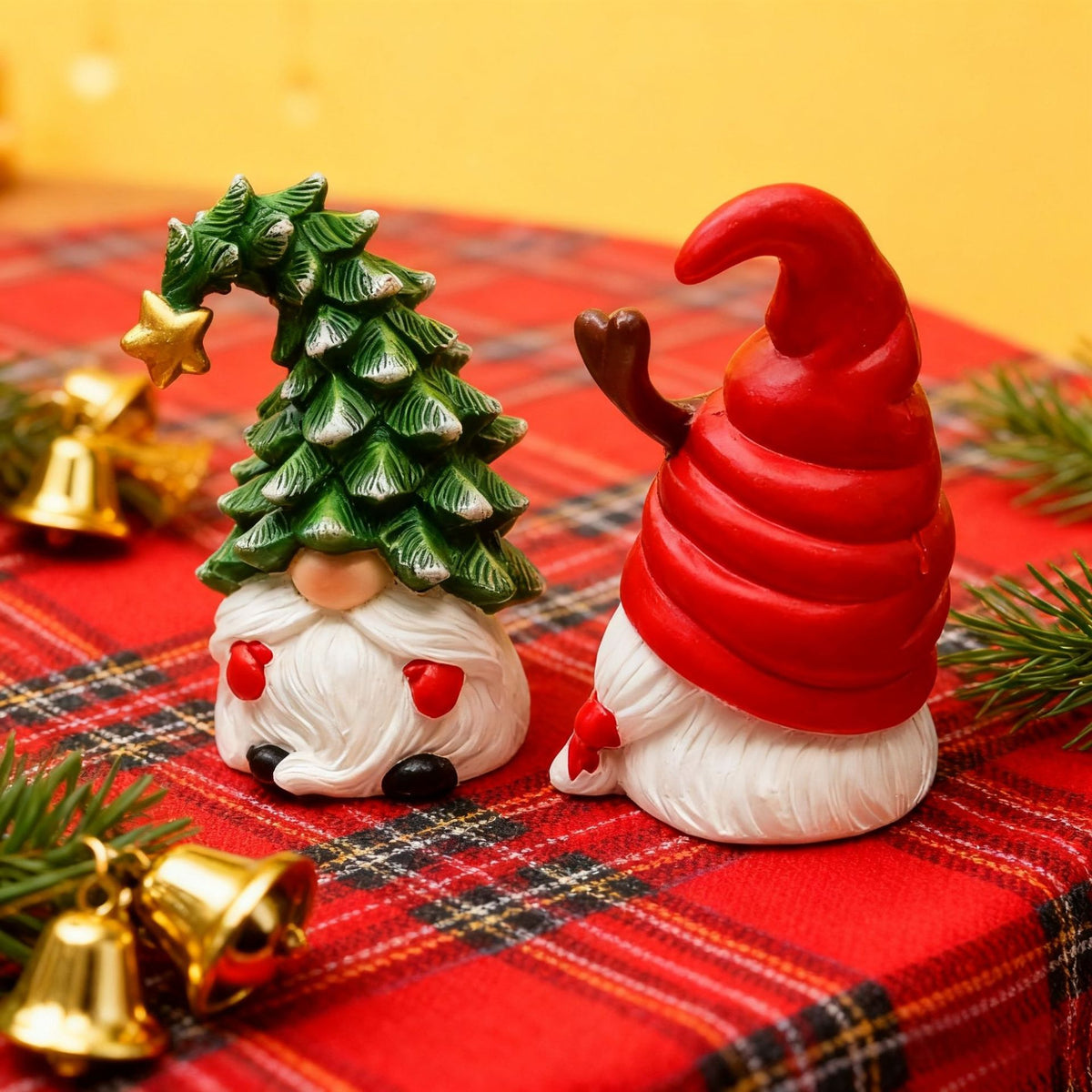 Resin Christmas Gnome Figurine Seasonal Tabletop Decor