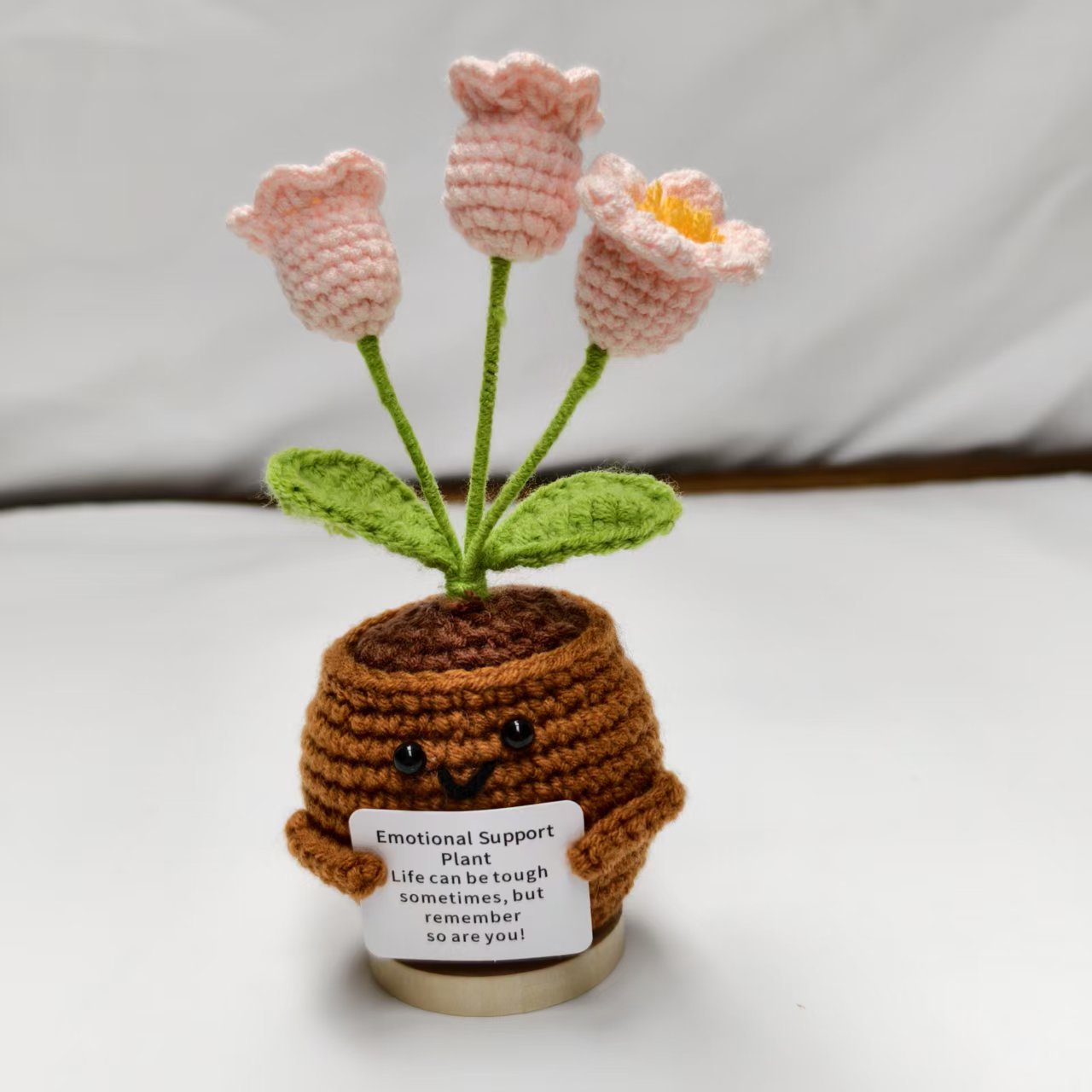 Valentine’s Day Crochet Flower Pot Cute Knitted Gift Decor