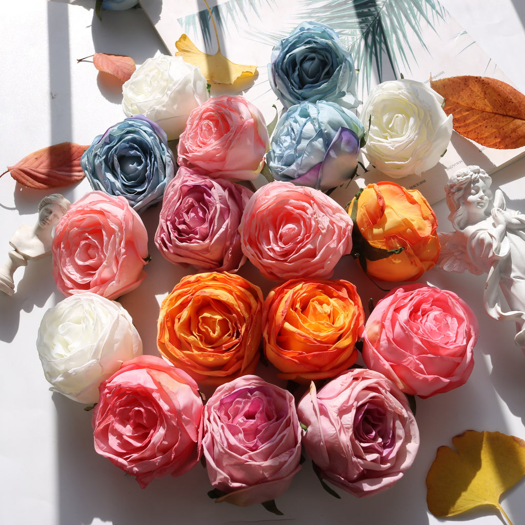 Valentine’s Faux Burnt Edge Rose Heads for Home Decor