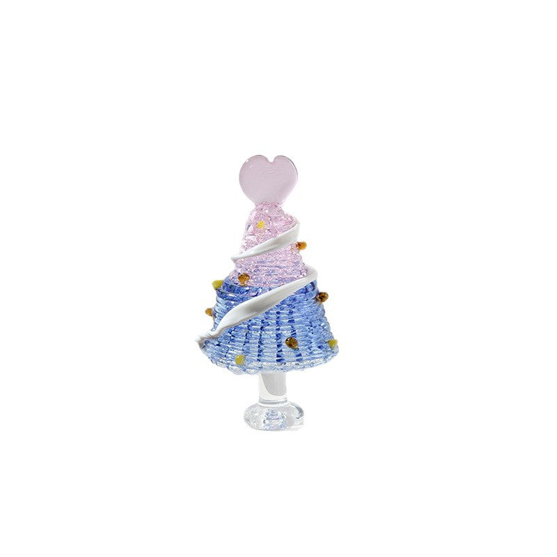 Glass Christmas Tree Tabletop Decoration Holiday Home Decor