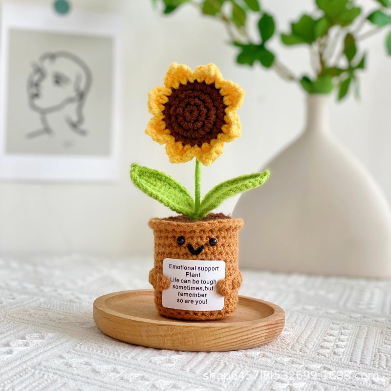 Valentine’s Day Crochet Heart Flower Pot Gift Decor