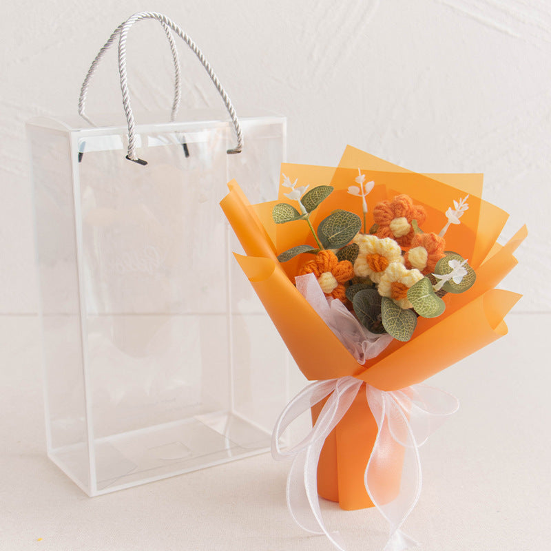 Handmade Crochet Flower Bouquet Desk Decor Gift
