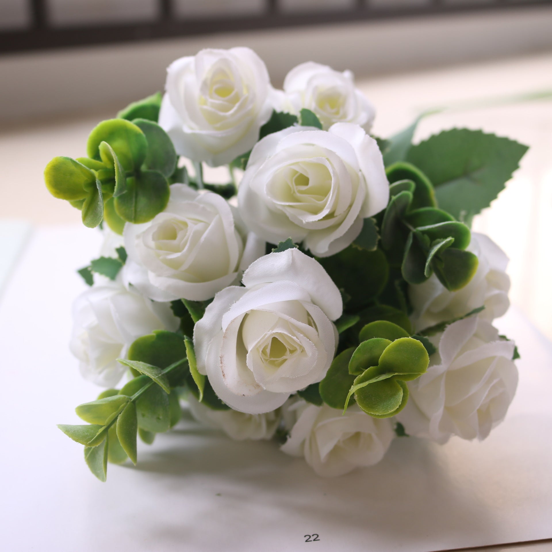 Valentine Eucalyptus Rose Faux Bouquet for Home Decor