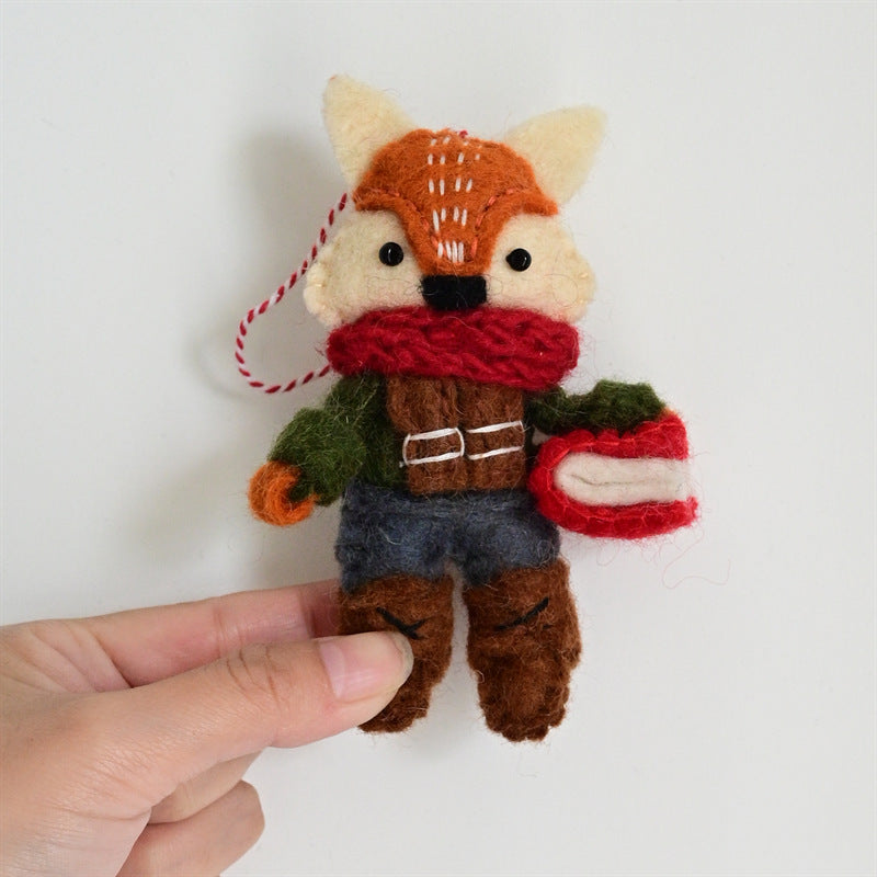 Needle Felt Animal Keychain Handmade Wool Felt Bag Charm