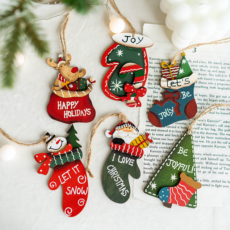 Christmas Wooden Ornament Hanging Decor Holiday Tree Decoration