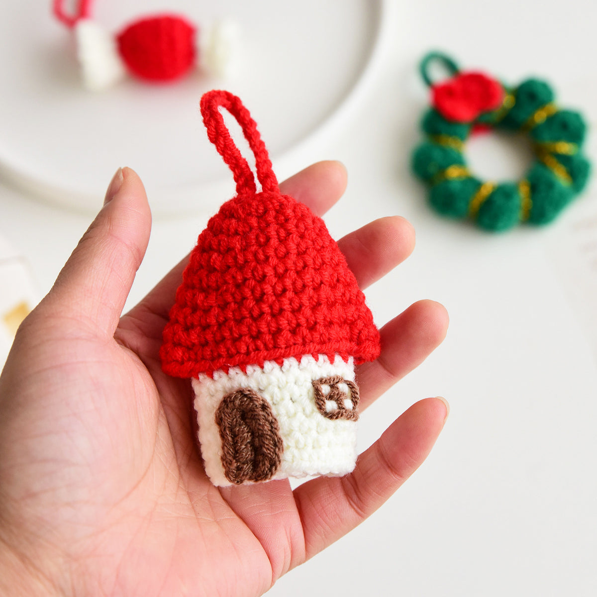 Christmas Crochet Ornament Handmade Holiday Tree Hanging Decor