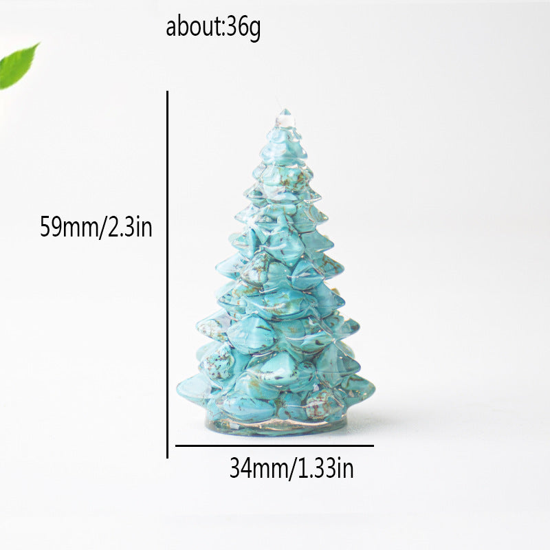 Mini Christmas Tree Resin Ornament Holiday Tabletop Decor