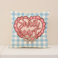 Sweetheart Pink Gingham Valentine Cushion Cover Set Decor