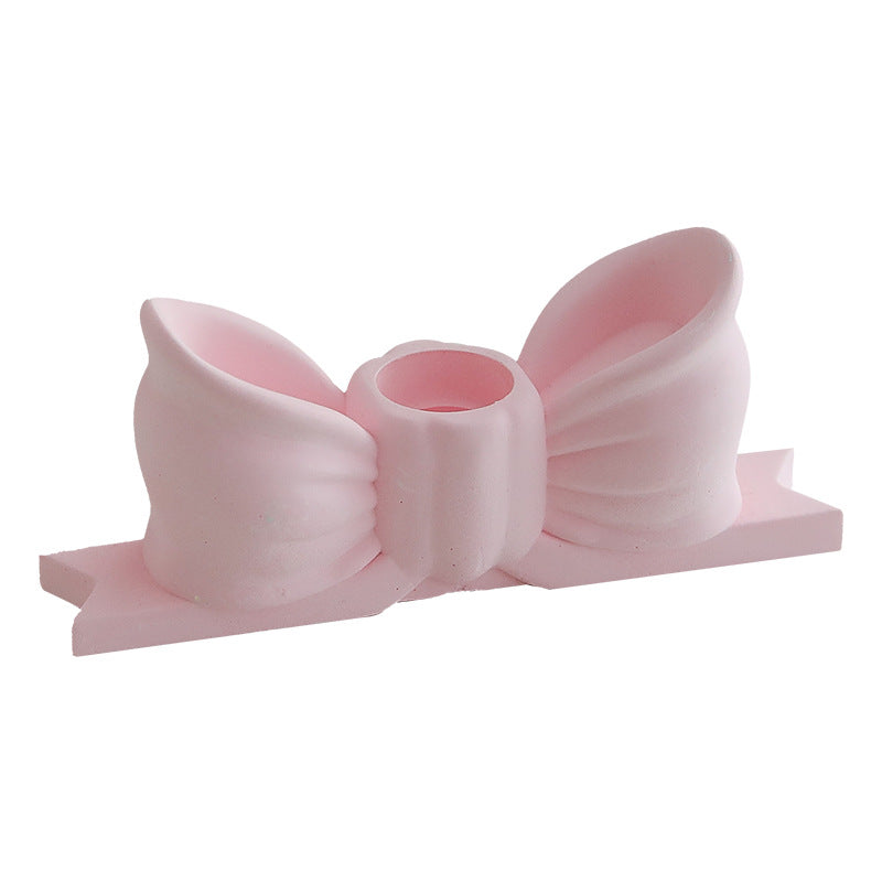Bow Knot Candle Holder Decorative Tray Accent for Home Decor