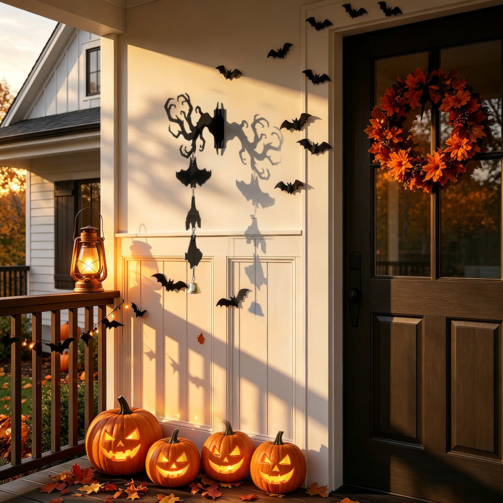 Acrylic Halloween Bat Garland Hanging Wall Decoration