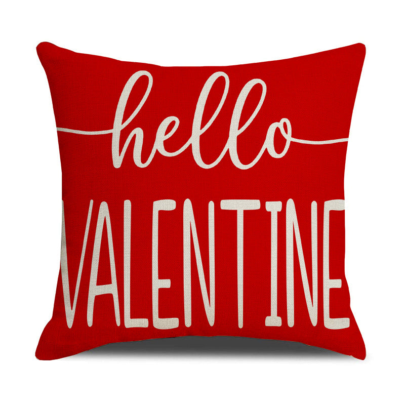 Valentine Heart Print Linen Pillow Covers for Cozy Decor