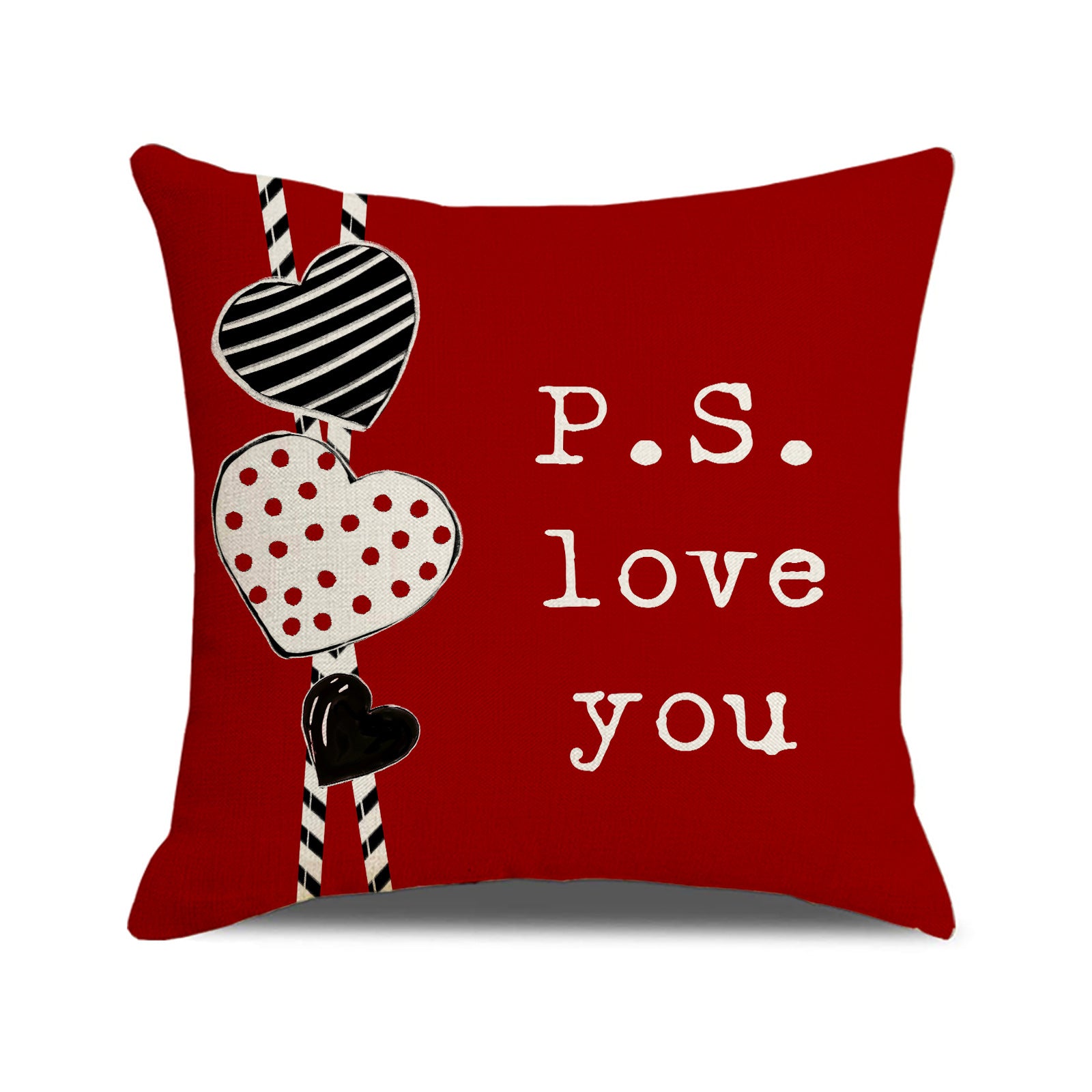 Valentine Red Heart Pillow Covers Set Modern Cozy Home Decor