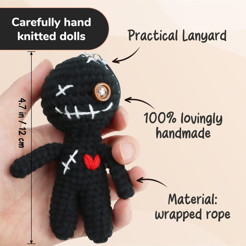 Handmade Crochet Voodoo Doll Plush Figurine Halloween Decor