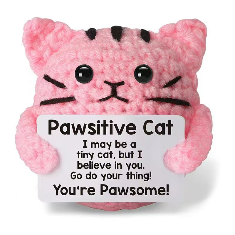Crochet Plush Toy Cute Knitted Gift with Positive Message