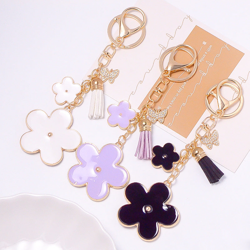Butterfly Tassel Rhinestone Keychain Bag Charm Gift