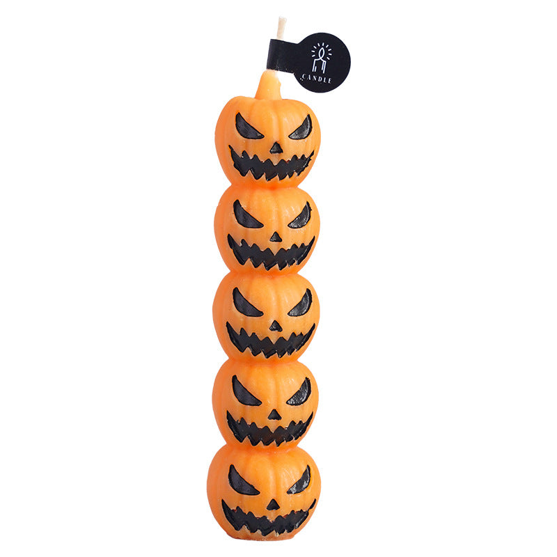 Halloween Taper Candle Pumpkin Skull Seasonal Decor