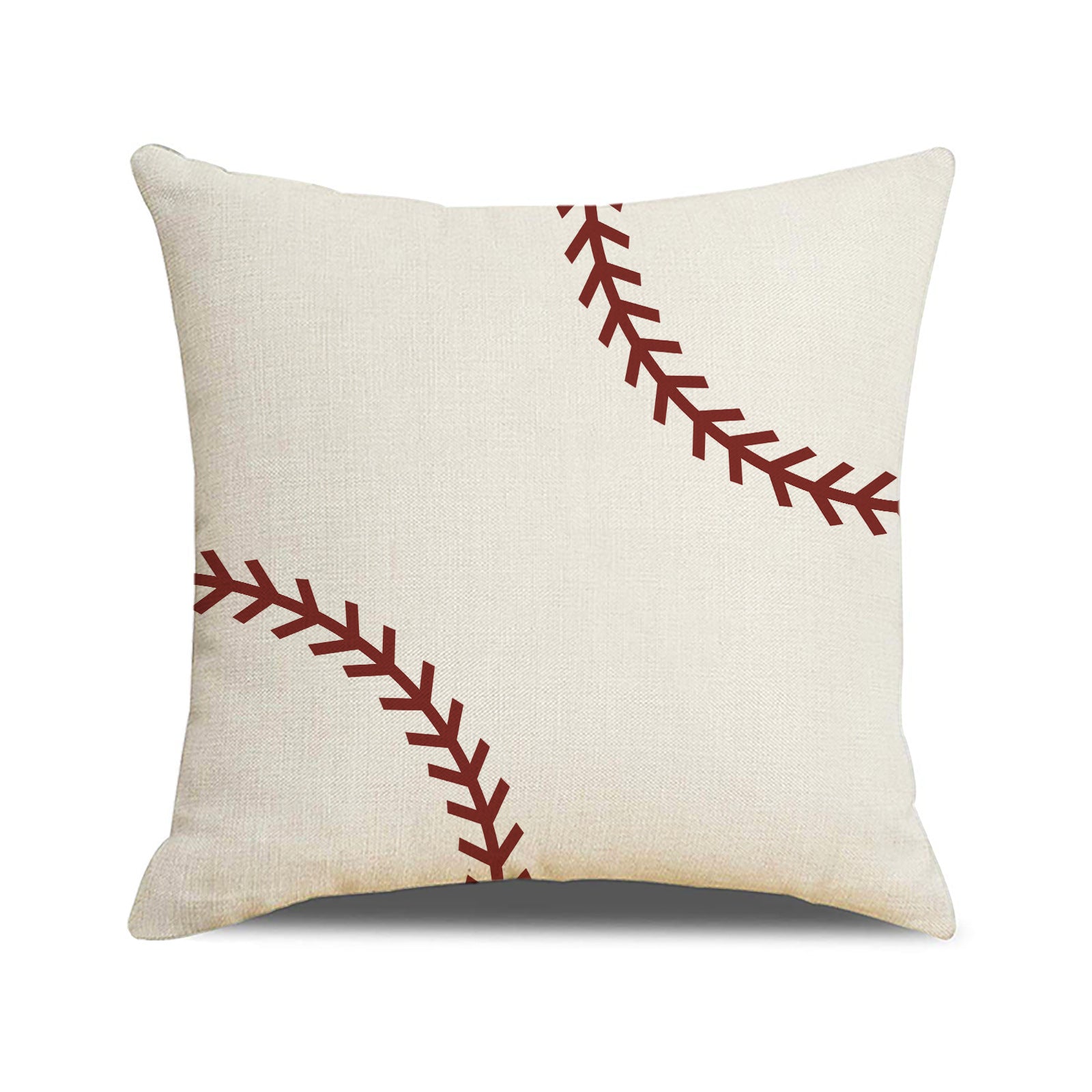 Sports Ball Square Faux Linen Throw Pillow Cover 18x18