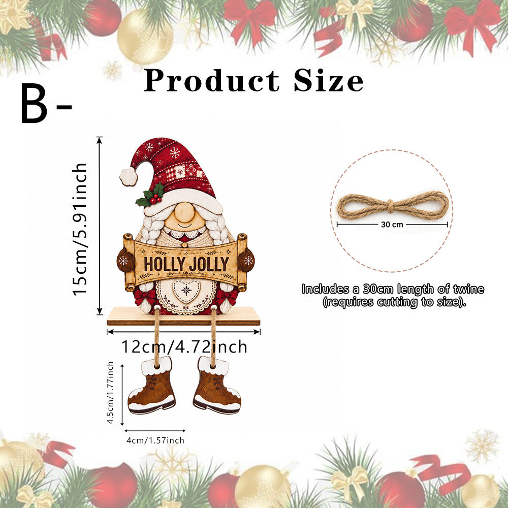 Christmas Gnome Wooden Tabletop Decor With Boots
