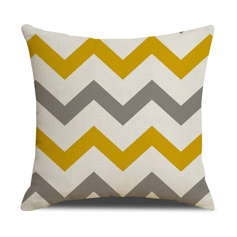 Nordic Square Faux Linen Geometric Throw Pillow Cover