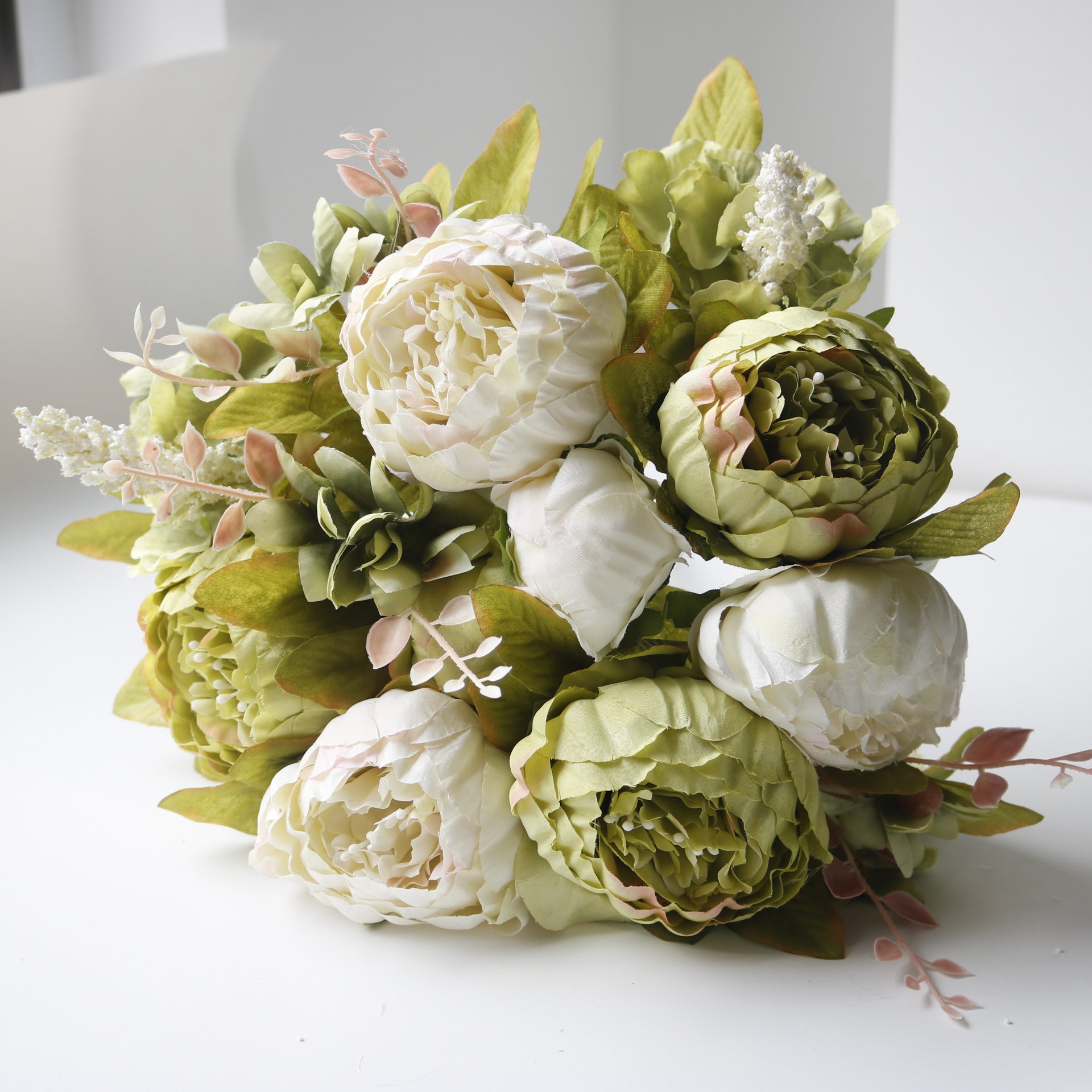 Valentine 13-Head European Faux Peony Autumn Flower Bouquet
