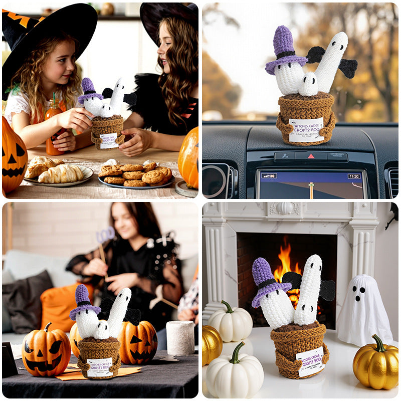 Halloween Crochet Ghost Plush Toy Kids Decor Gift