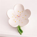 Flower Ceramic Soap Dish Floral Bathroom Tray Decor