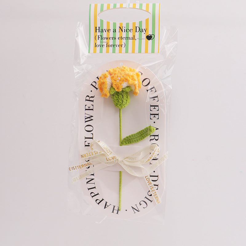 Handmade Carnation Crochet Flower Decorative Gift