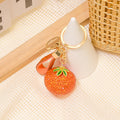Fruit Crystal Keychain with Leather Strap Sparkling Charm