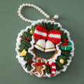 Handmade Crochet Christmas Wreath Car Hanging Decoration