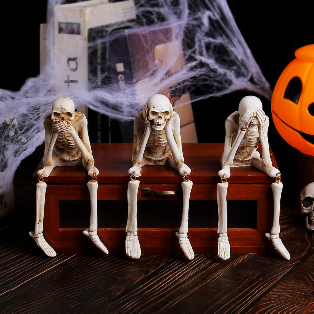 Halloween Skeleton Figurine Spooky Tabletop Decor