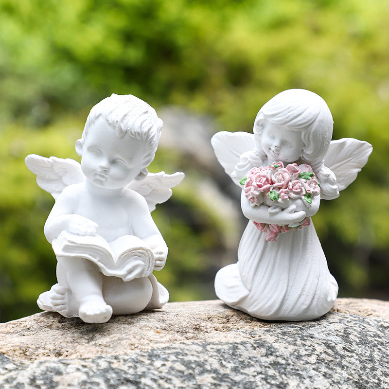 Resin Angel Figurine Garden Decor Romantic Home Accent