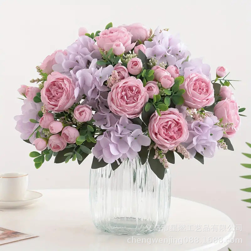 Valentine Artificial Peony Rose Bouquet Home Decor