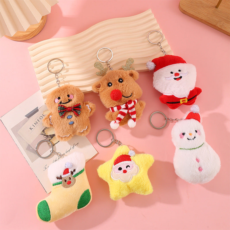 Christmas Plush Keychain Assorted Holiday Bag Charm