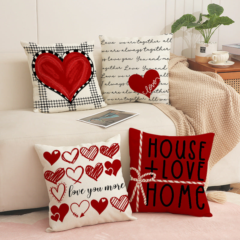 Valentine’s Day Heart Pillow Covers Rustic Love Home Decor
