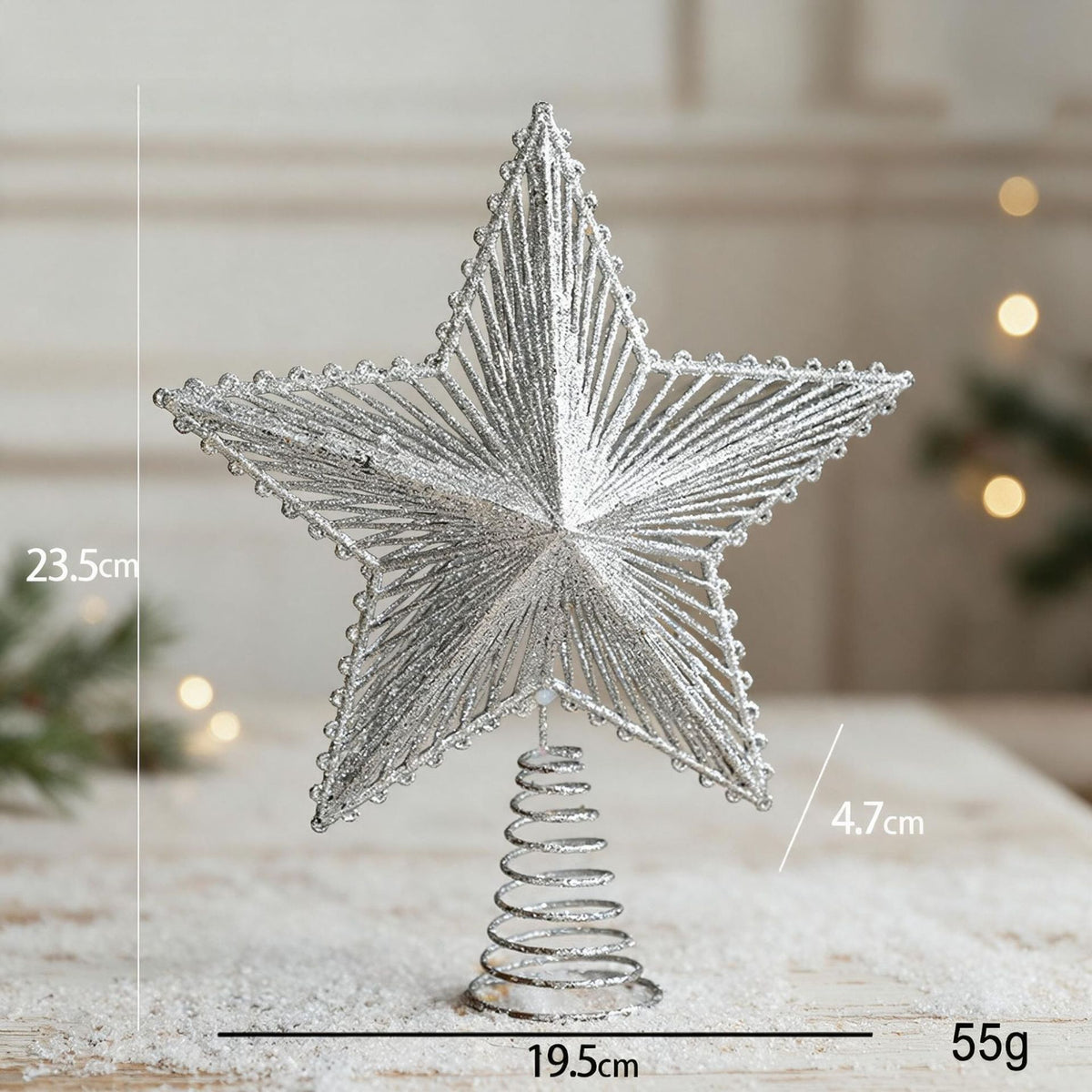 Metal Glitter Star Christmas Tree Topper Decoration