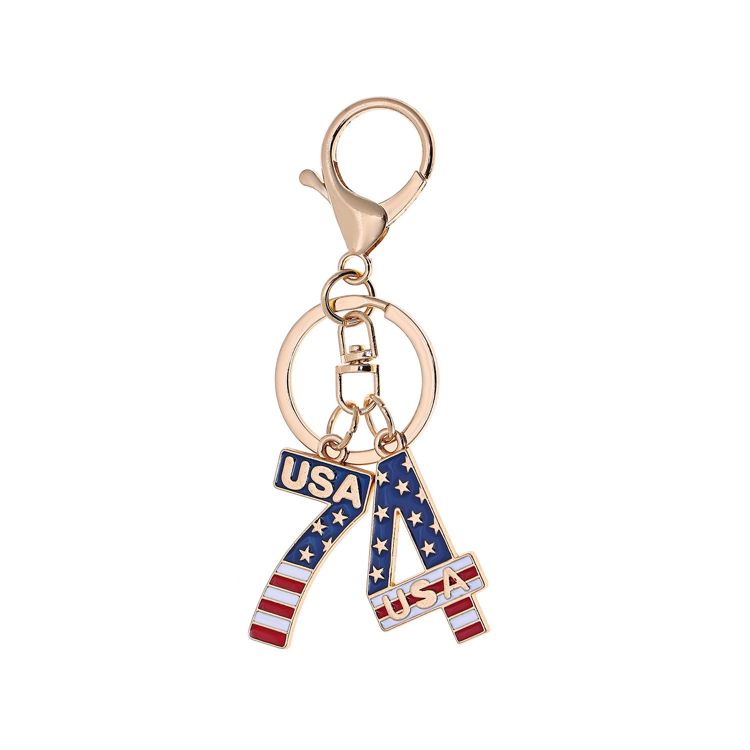 4th of July USA Keychain Set - Patriotic Rhinestone Charms