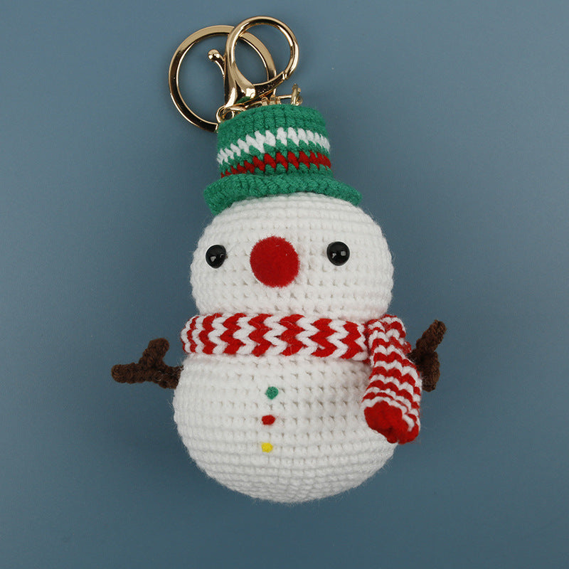 Handmade Crochet Christmas Character Hanging Keychain Holiday Gift