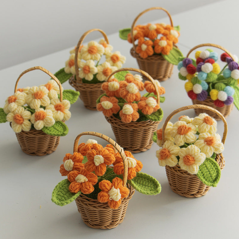 Valentine Holiday Decorations Crochet Flower Handmade Decor