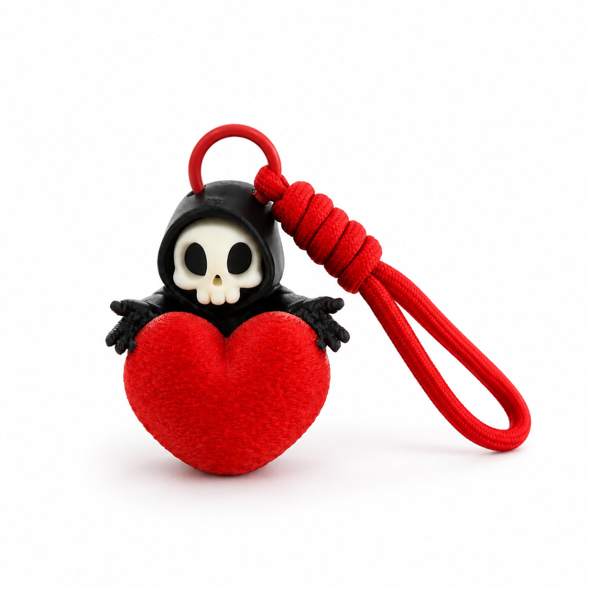 3D Printed Skull Heart Decor Keychain Plastic Gift Accessory