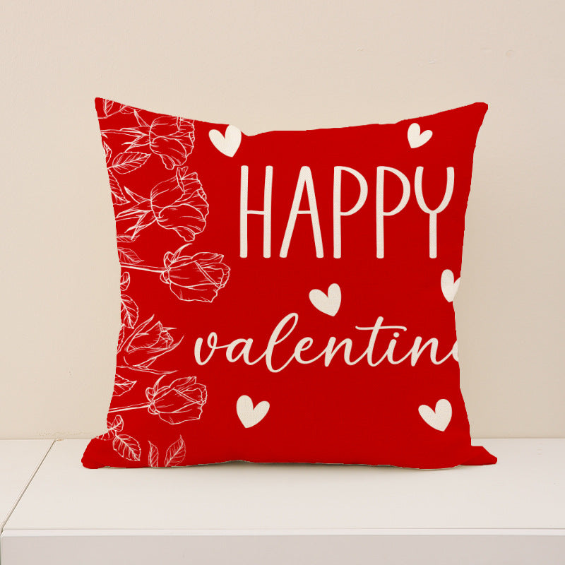 Valentine Plaid Bear Heart Basket Pillow Cover Set